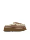 Mou Elephant Grey Clog Eskimo Platform Mules In Nude