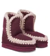 Mou Eskimo Crochet-trimmed Suede Boots In Burgundy
