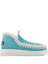 Mou Embroidered Slip-on Sneakers In Blue