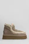 MOU ESKIMO 18 ANKLE BOOTS INSIDE WEDGE IN GREY SUEDE