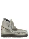 Mou Ankle Boots In Double Face Sheepskin With Detailing In Silver