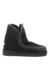 Mou Mini Eskimo Platform Ankle Boots Inside Wedge In Black
