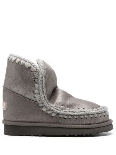 Mou 'eskimo' Grey Boots With Rear Logo Application