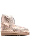 Mou Textured Gold Ankle Boots In Multi