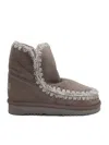 Mou Leather Snow Boots In Grey