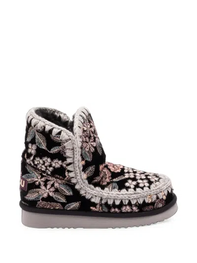 Mou Eskimo 18 Botanical Boots In Black
