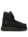 Mou Eskimo Bounce Suede And Shearling Ankle Boots In Black
