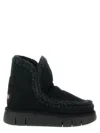 Mou Eskimo 18 Bounce In Cracked Black Sheepskin In Black