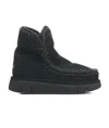 Mou Eskimo Bounce Suede And Shearling Ankle Boots In Black