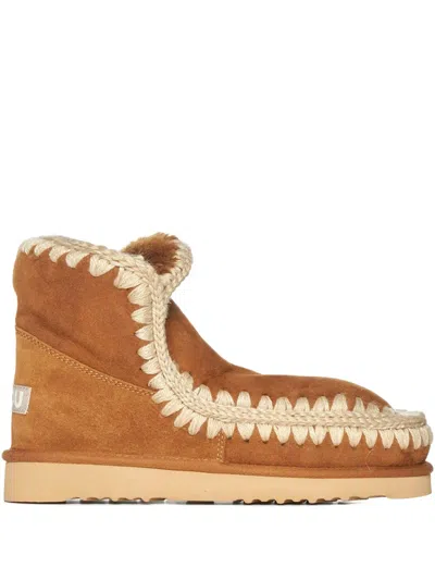 Mou Eskimo 18 Brandy Stitching Boots In Brown
