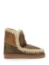 Mou Stitched Trim Slip-on Ankle Boots In Brown