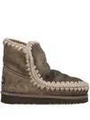 Mou Crochet-trim Boots In Brown