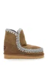 Mou Whipstitch-trim Shearling-lined Boots In Brown