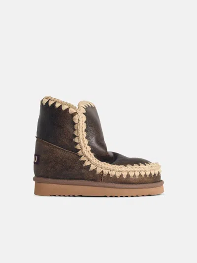 Mou 'eskimo 18' Brown Leather Ankle Boots In Multi