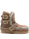 Mou Eskimo 18 Buckle Strap Boots In Brown