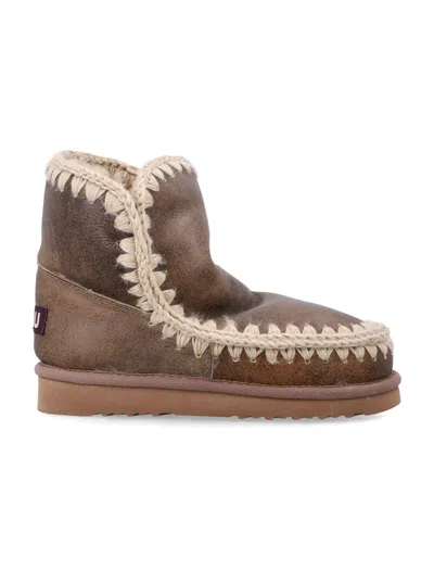 Mou Eskimo 18 Cognac Vintage Leather Boots In Brown