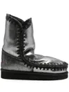 Mou Microglitter Black Eskimo Boots In Black