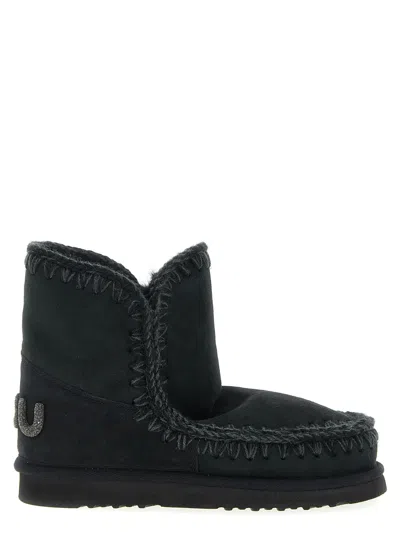 Mou 'eskimo 18 Glitter Logo' Ankle Boots In Black