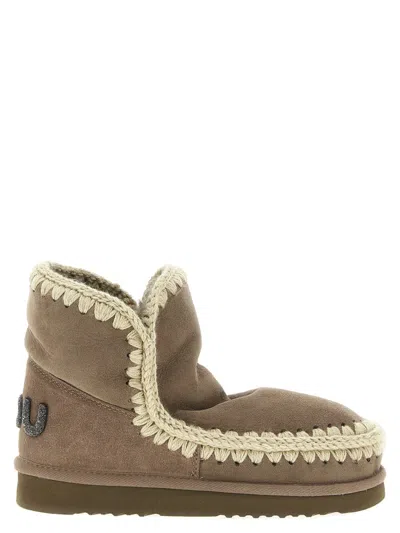Mou 'eskimo 18 Glitter Logo' Ankle Boots In Brown
