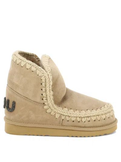 Mou "eskimo 18 Glitter Logo" Ankle Boots In Neutral