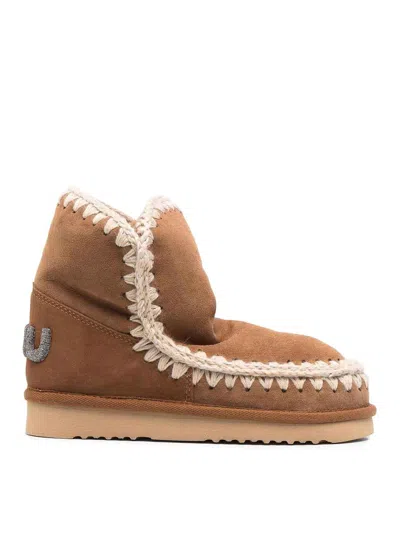 Mou Eskimo 18 Glitter Logo Boots In Brown