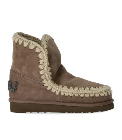 Mou Eskimo 18 Glitter Logo Elephant Grey Boot In Brown