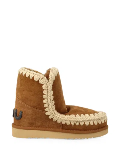 Mou Eskimo 18 Glitter-logo Boots In Brown