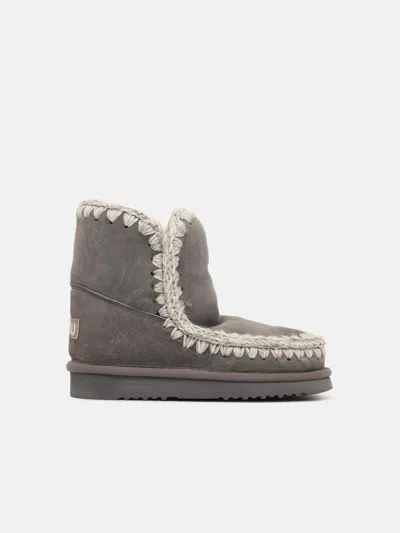 Mou 'eskimo 18' Grey Suede Ankle Boots In Animal Print