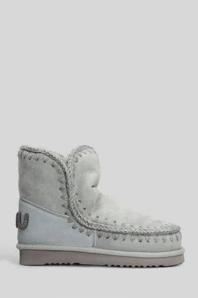 Mou Eskimo 18 Low Heels Ankle Boots In Gray