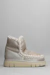 Mou Logo-patch Chunky Boots In Beige