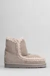 Mou Crochet Trim Snow Boots In Beige