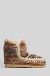 Mou Eskimo 18 Low Heels Ankle Boots In Multicolor Suede In Multi