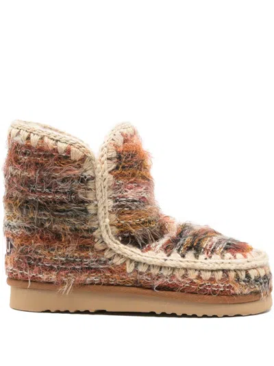 Mou Eskimo 18 Low Heels Ankle Boots In Multicolor Suede