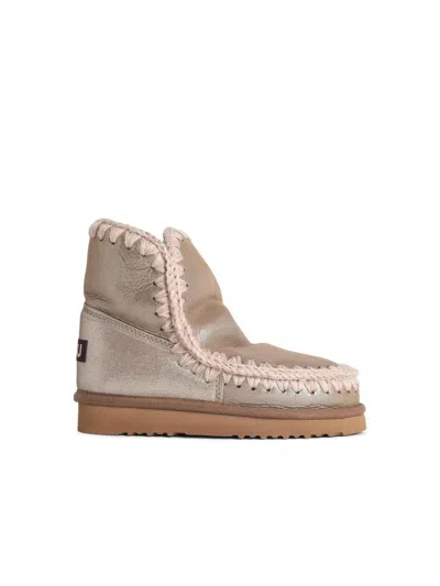 Mou 'eskimo 18' Silver Ankle Boots In Neutral