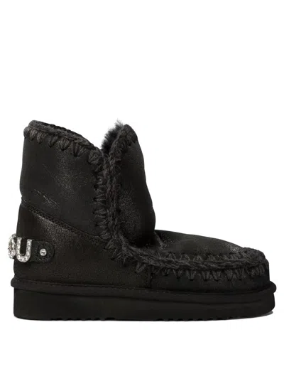 MOU MOU "ESKIMO 18 WITH RHINESTONES LOGO" ANKLE BOOTS