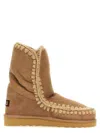 Mou Eskimo 24 Sheepskin Boots With Crochet Stitching In Brown