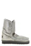 Mou Eskimo 24 Low Heels Ankle Boots In Grey Glitter In Multi