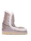 Mou Eskimo 24 Low Heels Ankle Boots In Beige Leather In Beige