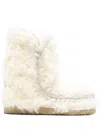 Mou White Sheepskin Ankle Boots In White