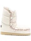 Mou Eskimo 24 Low Heels Ankle Boots In White Leather In White