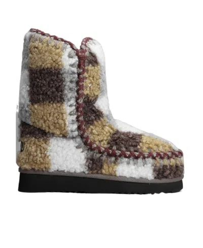 Mou Eskimo 24 Checked Boots In Multicolor
