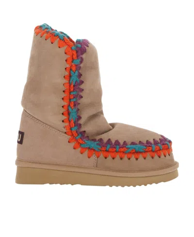 Mou Eskimo 24 Contrast-stitch Boots In Brown