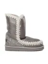 Mou Eskimo 24 Crochet-detail Boots In Gray