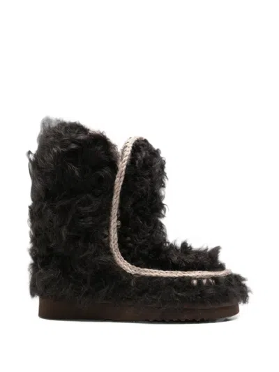 Mou Eskimo 24 Crochet-trim Ankle Boots In Brown