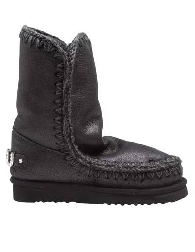 MOU ESKIMO 24 LEATHER BOOT, BLACK/GREY
