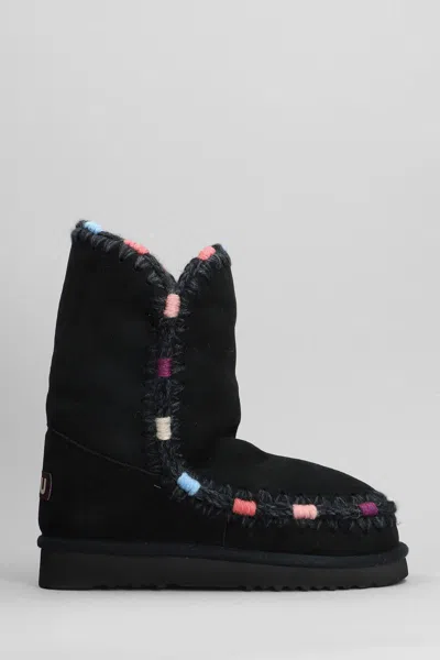 Mou Eskimo 24 Overstitch Ankle Boots In Black
