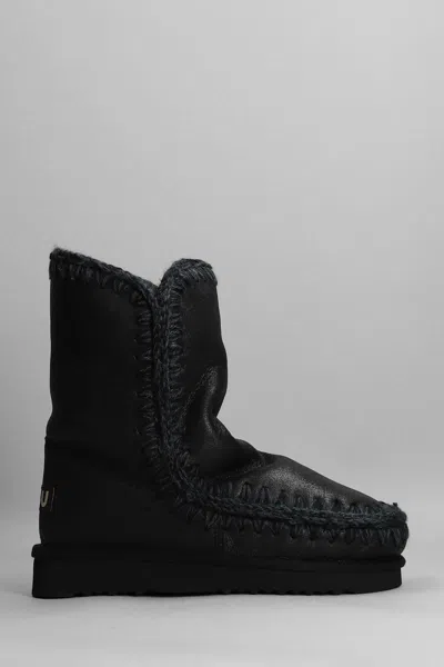 Mou Eskimo 24 Low Heels Ankle Boots In Black