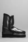 Mou Eskimo 24 Low Heels Ankle Boots In Black Glitter In Black