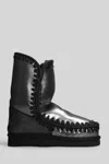 Mou Eskimo 24 Low Heels Ankle Boots In Black Glitter In Black