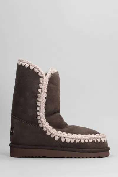 Mou Eskimo 18 Suede Ankle Boots In Brown